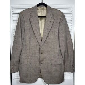 Johnny Carson Vintage Linen Silk Blend Union Made USA Sports Coat Blazer Size 42